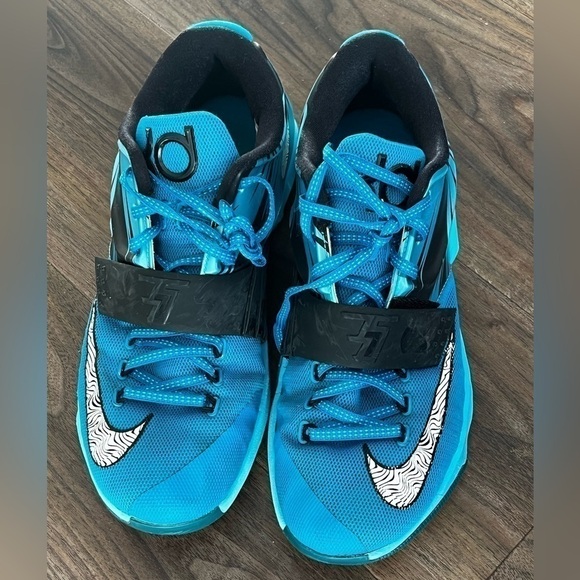 NEW Nike KD 7 Mens 10 Blue Clearwater Low Top Basketball Shoes Sneakers - Picture 3 of 11